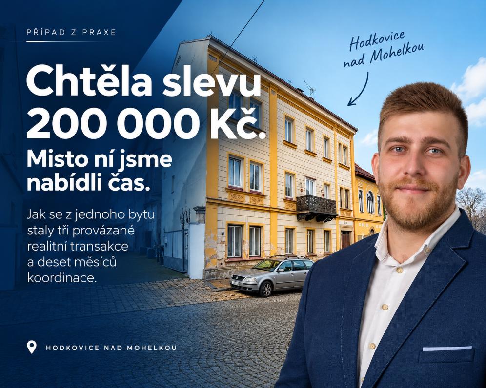Chtěla slevu 200 000 Kč. Místo ní jsme nabídli čas | Prodej bytu v Hodkovicích