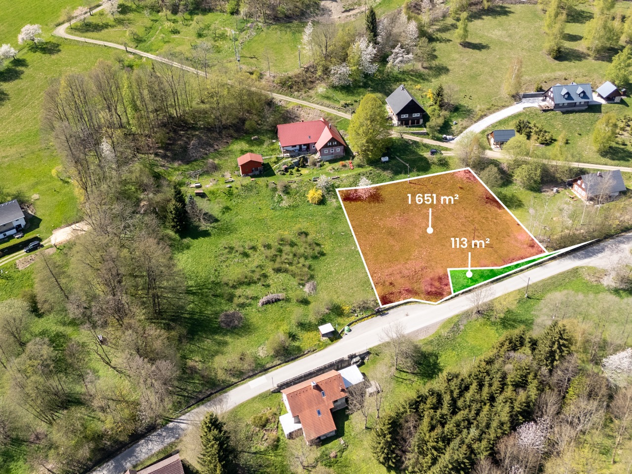 Stavební pozemek 1764 m2, Víchovská Lhota